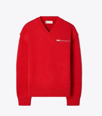 Maglione in lana con scollo a V