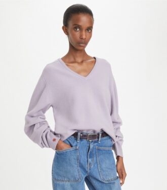 Maglione in lana con scollo a V