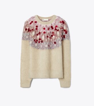 Maglione in lana decorato