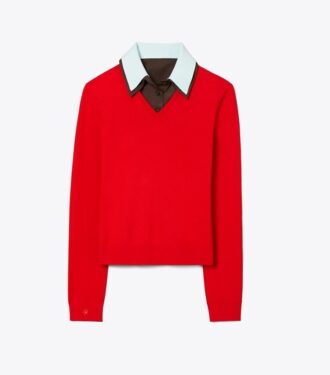 Maglione in lana merino a strati