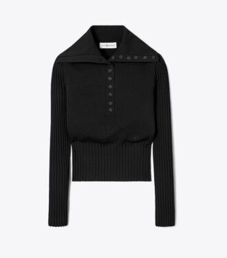 Maglione polo con bottoni