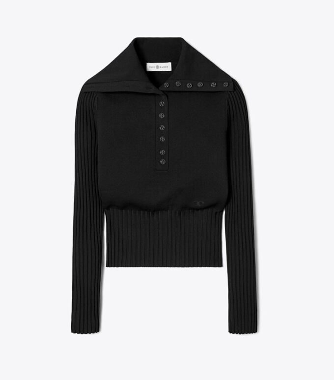 Maglione polo con bottoni