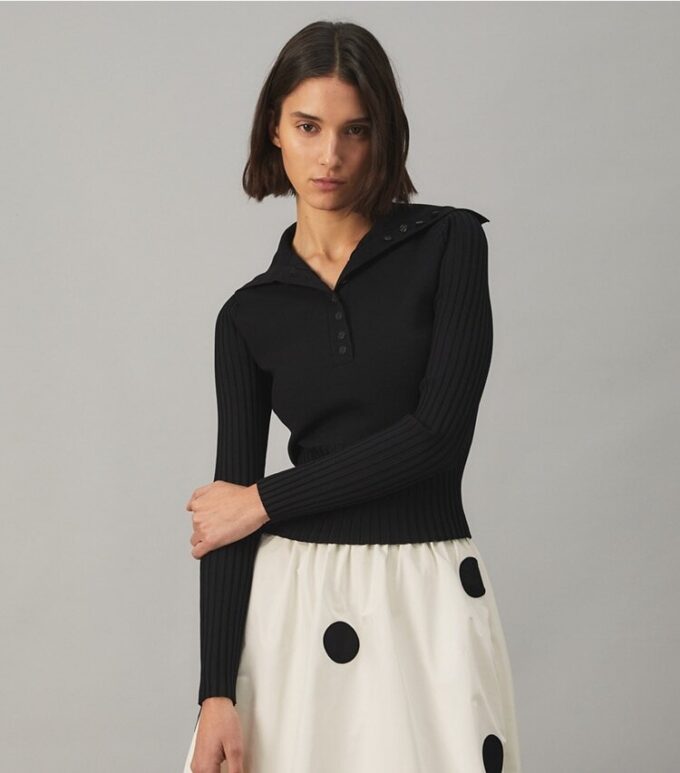 Maglione polo con bottoni