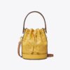 Mini borsa a secchiello in pelle traforata con T Monogram Mini borsa a secchiello in pelle traforata con T Monogram