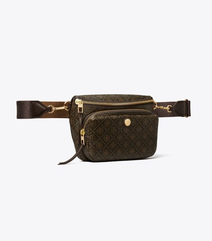 Mini borsa a tracolla in tela rivestita con T Monogram