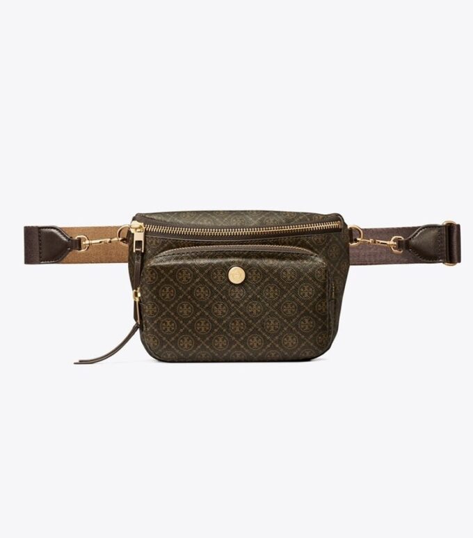 Mini borsa a tracolla in tela rivestita con T Monogram