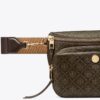 Mini borsa a tracolla in tela rivestita con T Monogram
