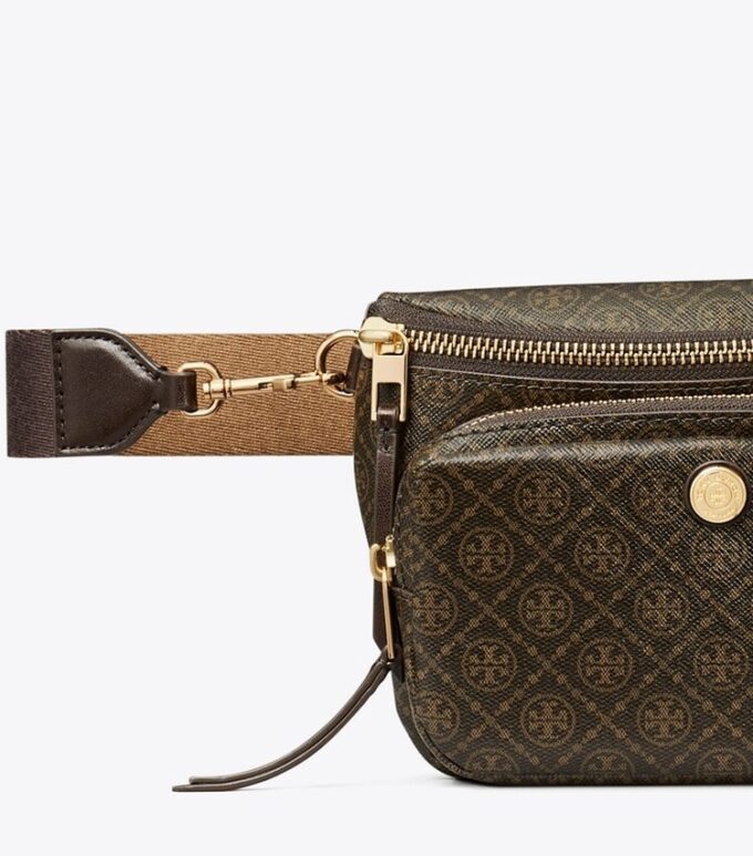 Mini borsa a tracolla in tela rivestita con T Monogram