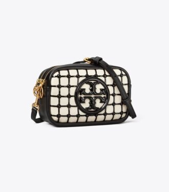 Mini borsa Perry Bombe in vernice con cuciture a punto festone