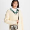 Mini borsa Perry Bombe in vernice con cuciture a punto festone