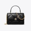 Mini Kira Diamond Quilt Pavé Logo Top-Handle Crossbody