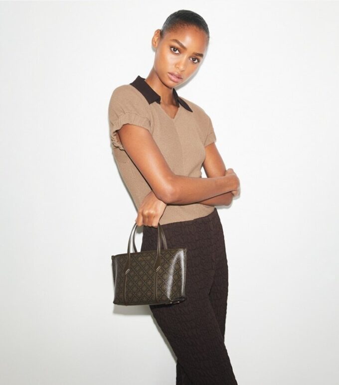 Mini Perry Tote in tela rivestita Mini Perry Tote in tela rivestita