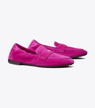 Mocassini ballerina in pelle scamosciata