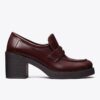 Mocassino classico con tacco e suola carrarmato Mocassino classico con tacco e suola carrarmato