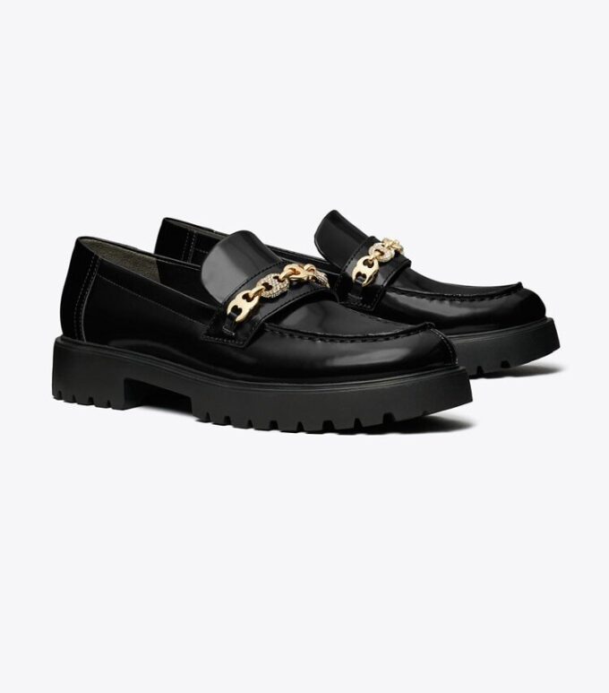 Mocassino con catena Gemini pavé