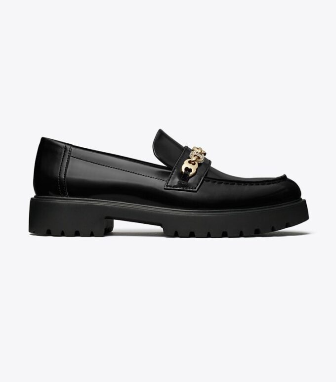 Mocassino con catena Gemini pavé
