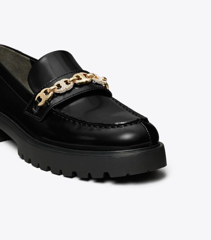 Mocassino con catena Gemini pavé