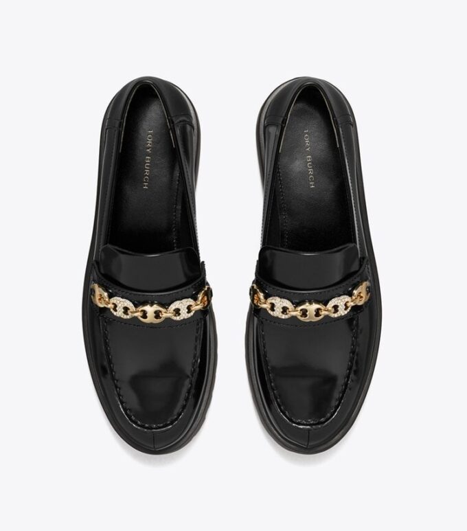 Mocassino con catena Gemini pavé