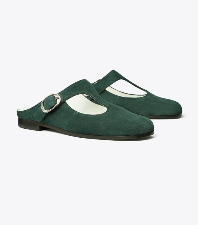 Mule con cinturino a T viola Mule con cinturino a T viola