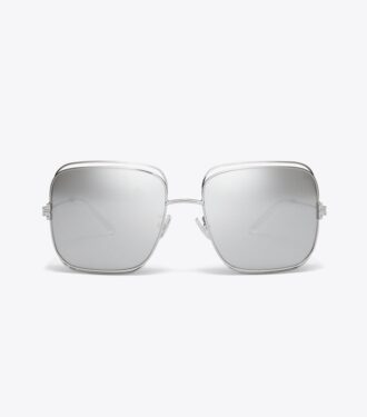 Occhiali da sole Eleanor oversize con montatura quadrata in metallo