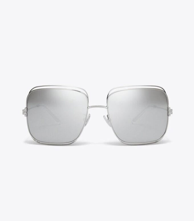 Occhiali da sole Eleanor oversize con montatura quadrata in metallo Occhiali da sole Eleanor oversize con montatura quadrata in metallo