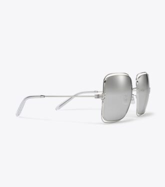 Occhiali da sole Eleanor oversize con montatura quadrata in metallo