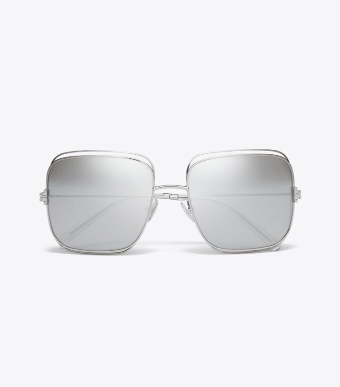 Occhiali da sole Eleanor oversize con montatura quadrata in metallo Occhiali da sole Eleanor oversize con montatura quadrata in metallo
