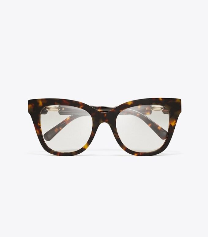 Occhiali da vista oversize con montatura cat-eye traforata