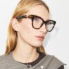 Occhiali da vista oversize con montatura cat-eye traforata
