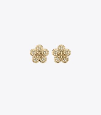 Orecchini a bottone pavé Forget Me Not