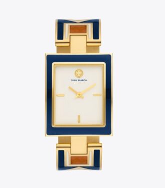 Orologio Buddy Bangle, acciaio inossidabile blu navy/dorato, 25 x 32 mm