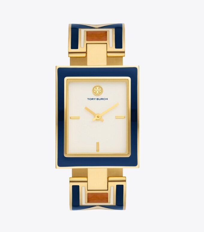 Orologio Buddy Bangle, acciaio inossidabile blu navy/dorato, 25 x 32 mm Orologio Buddy Bangle, acciaio inossidabile blu navy/dorato, 25 x 32 mm