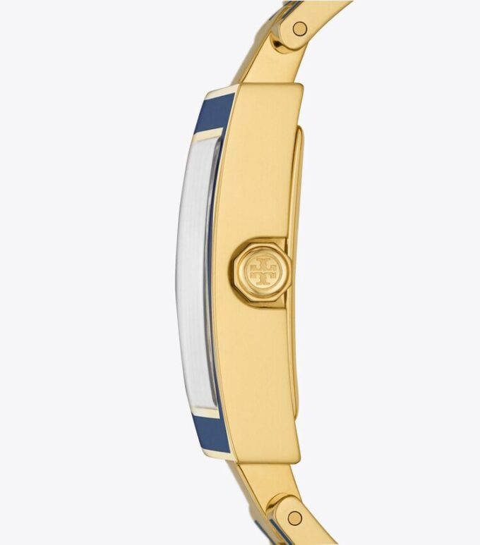 Orologio Buddy Bangle, acciaio inossidabile blu navy/dorato, 25 x 32 mm Orologio Buddy Bangle, acciaio inossidabile blu navy/dorato, 25 x 32 mm