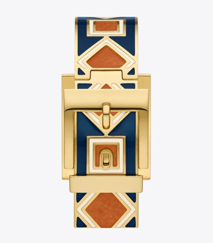 Orologio Buddy Bangle, acciaio inossidabile blu navy/dorato, 25 x 32 mm Orologio Buddy Bangle, acciaio inossidabile blu navy/dorato, 25 x 32 mm