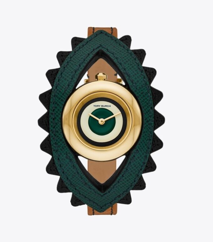 Orologio Evil Eye Bangle, pelle da valigia/verde, 27 mm Orologio Evil Eye Bangle, pelle da valigia/verde, 27 mm