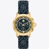 Orologio Tory con T Monogram, pelle/acciaio inossidabile dorato Orologio Tory con T Monogram, pelle/acciaio inossidabile dorato