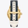 Orologio Tory con T Monogram, pelle/acciaio inossidabile dorato Orologio Tory con T Monogram, pelle/acciaio inossidabile dorato
