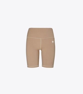 Pantaloncini da ciclismo a vita alta in tessuto mélange a compressione