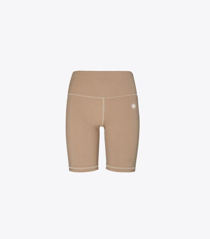 Pantaloncini da ciclismo a vita alta in tessuto mélange a compressione Pantaloncini da ciclismo a vita alta in tessuto mélange a compressione