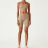 Pantaloncini da ciclismo a vita alta in tessuto mélange a compressione Pantaloncini da ciclismo a vita alta in tessuto mélange a compressione