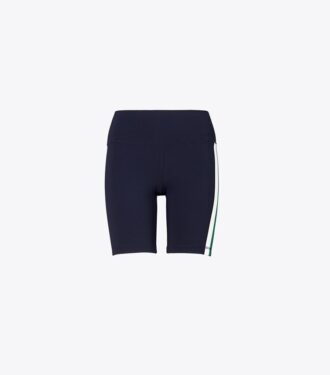 Pantaloncini da ciclista a vita alta con compressione e strisce laterali