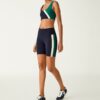 Pantaloncini da ciclista a vita alta con compressione e strisce laterali Pantaloncini da ciclista a vita alta con compressione e strisce laterali