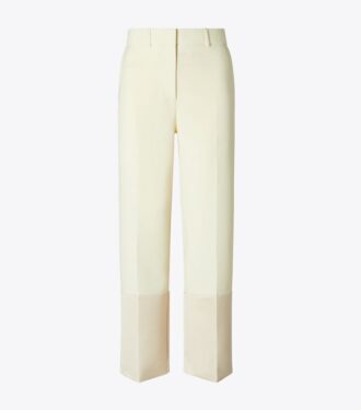 Pantaloni cropped in crêpe