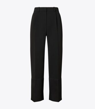 Pantaloni cropped in crêpe
