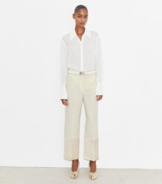 Pantaloni cropped in crêpe