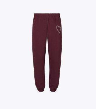 Pantaloni della tuta in French Terry con cuore ricamato