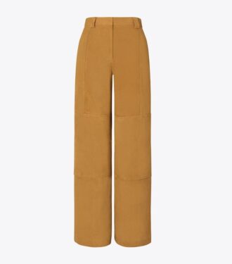Pantaloni in pelle scamosciata dalla vestibilità comoda