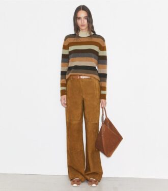 Pantaloni in pelle scamosciata dalla vestibilità comoda
