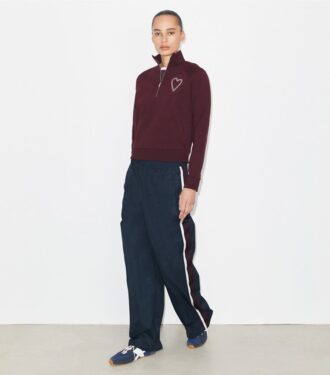 Pantaloni sportivi in nylon a gamba larga