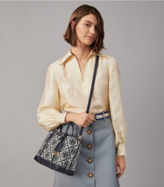 Perry T Monogram Borsa tote piccola a tre scomparti